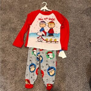 Charlie Brown Christmas winter pajamas Sz 10 NWT